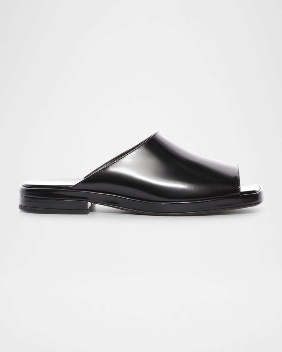 Emi Leather Flat Mule Sandals